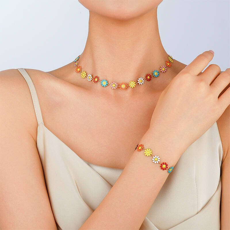 Dopamine Daisy Collarbone Necklace, Rustic Countryside Style – Sweet & Fashionable Women's Jewelry