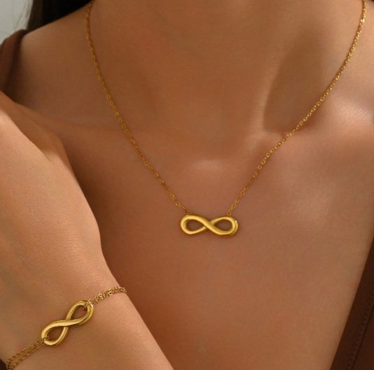 Golden Timeless Infinity 18K Gold Plated Necklace