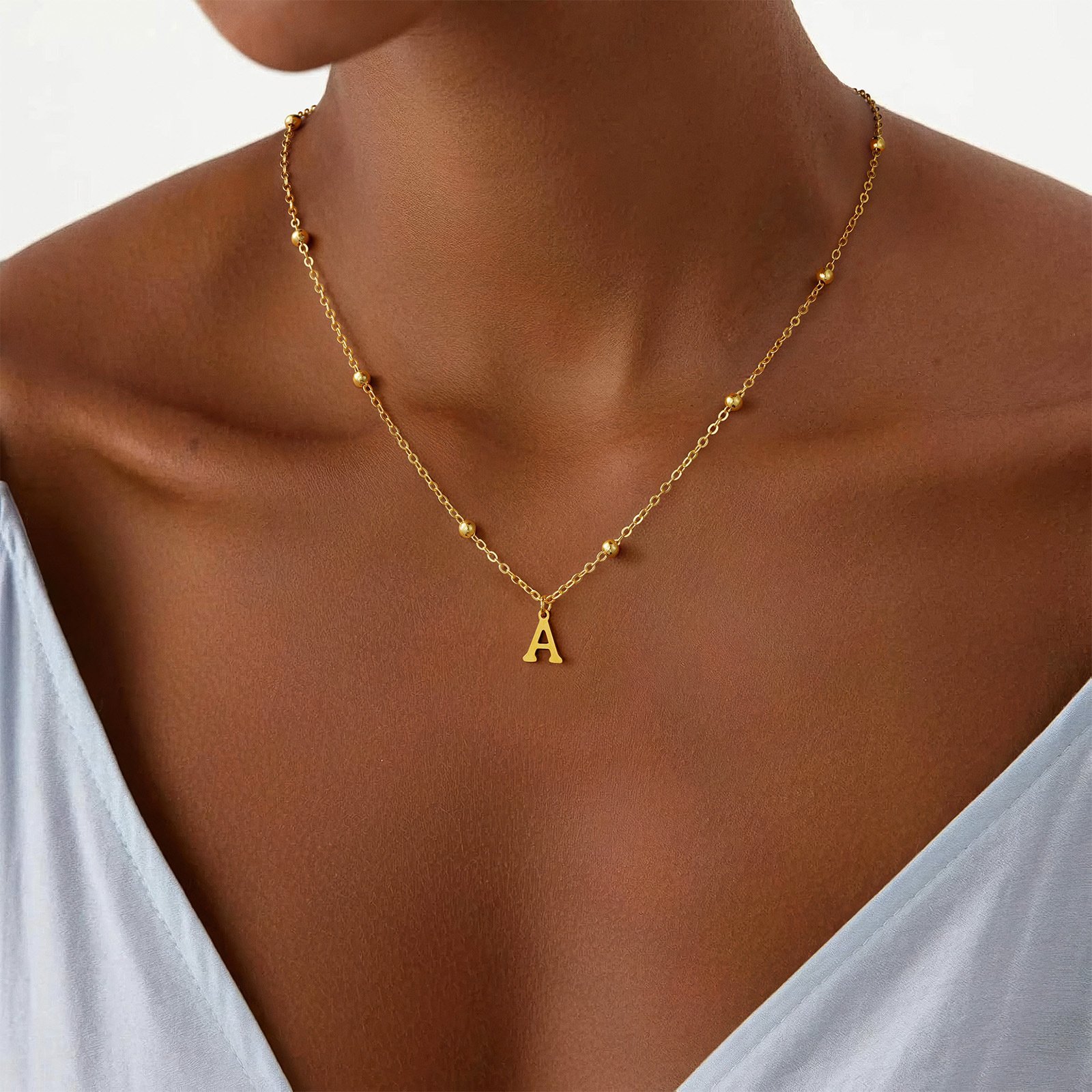 26 Letters Niche Fashion Jewelry – Gold-Plated Minimalist Collarbone Chain